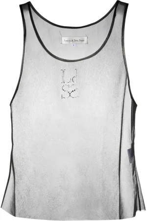 Ludovic De Saint Sernin Tanktop aus Mesh mit Kristallen