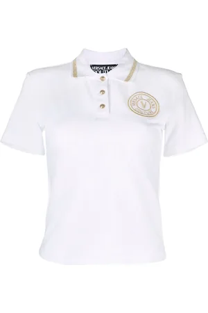 VERSACE Poloshirt mit V-Emblem