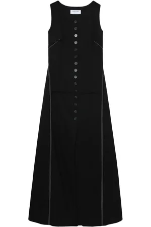 Marine Serre Ausgestelltes Kleid mit Knöpfen