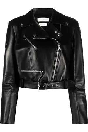 Alexander McQueen Cropped-Bikerjacke aus Leder