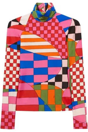 Puccini Rollkragenoberteil mit Eidechsen-Print