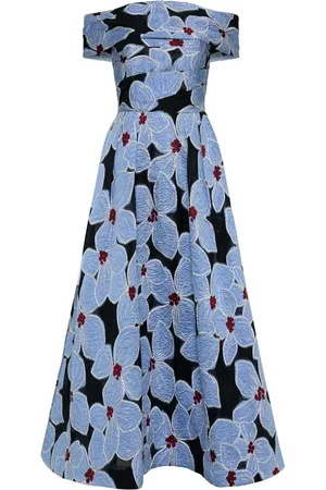 Rebecca Vallance Midikleid mit Blumenstickerei
