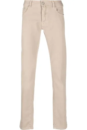 MOORER Halbhohe Straight-Leg-Jeans
