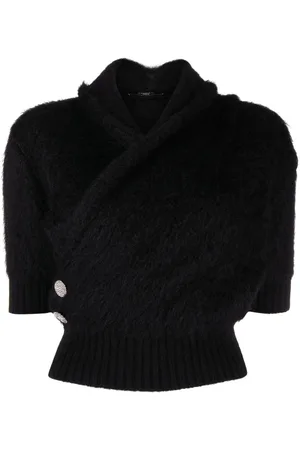 Balmain Strickoberteil mit Kristallknöpfen