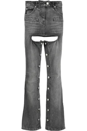 Courrèges Bootcut-Jeans mit Nieten