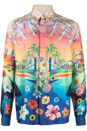 Casablanca Seidenhemd mit grafischem Print