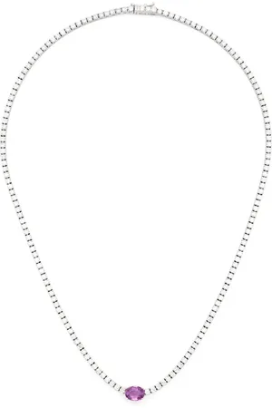 ROSEKEY 18kt Weißgoldhalskette mit Saphiren