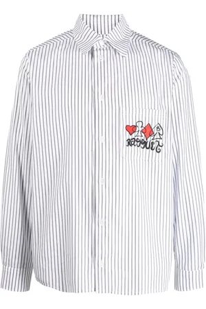 Rassvet Gestreiftes Hemd mit Logo-Stickerei