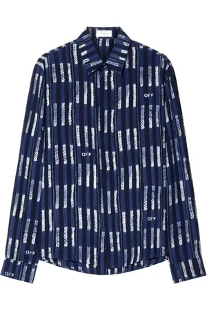 OFF-WHITE Shibori Seidenhemd mit Logo-Print