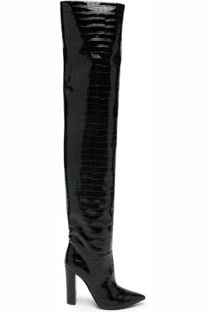 Serafini Stiefel mit Kroko-Prägung 120mm