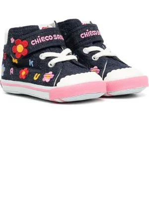Miki House Jeans-Sneakers mit Blumenstickerei