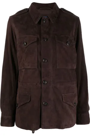 Ralph Lauren Lederjacke mit Knopfleiste