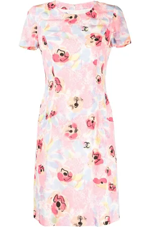 CHANEL 1997 Kleid mit Blumen-Print