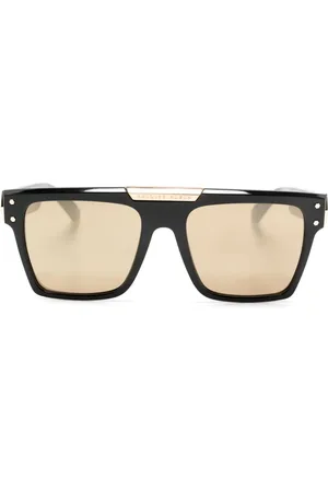 Philipp Plein Eckige Sonnenbrille mit Logo-Schild