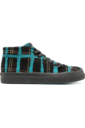 Camper Karierte High-Top-Sneakers