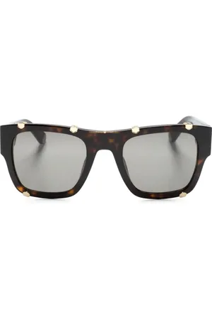 Philipp Plein Eckige Sonnenbrille mit Logo-Gravur