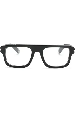 Philipp Plein Eckige Brille mit Logo-Schild