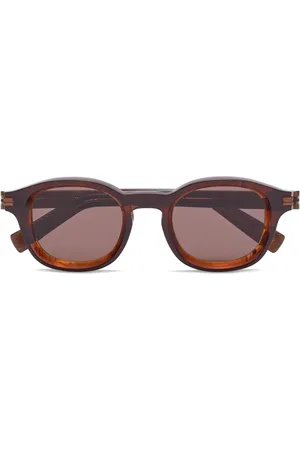 Ermenegildo Zegna Runde Sonnenbrille mit Marmormuster