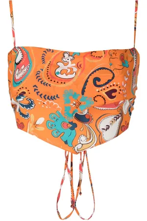 AMIR SLAMA Cropped-Top aus Seide mit Print