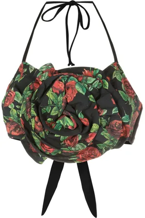 AMIR SLAMA Cropped-Top mit Blumenapplikation