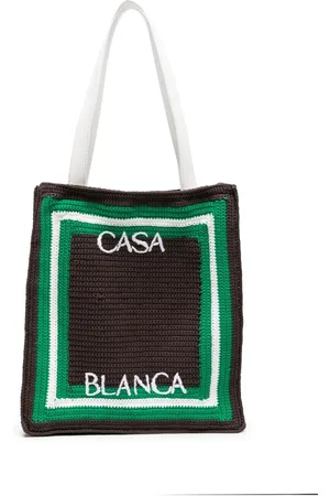 Casablanca Gehäkelter Shopper mit Logo-Stickerei