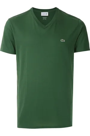 Lacoste Besticktes T-Shirt mit V-Ausschnitt
