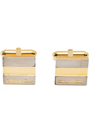 Dior 1980 Manschettenknöpfe mit Logo-Gravur