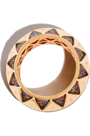 HARWELL GODFREY 18kt Rainbow Gelbgoldring mit Saphiren