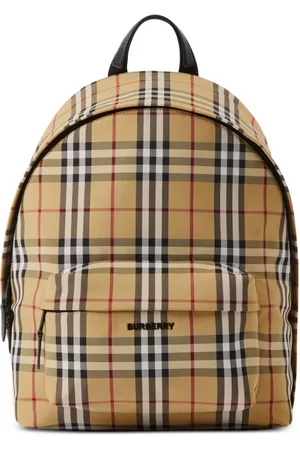 Burberry Karierter Rucksack mit Logo-Schild