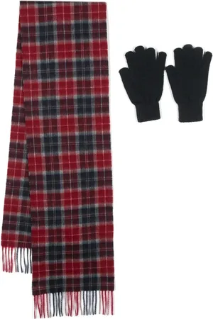 Barbour Set aus Schal und Handschuhen mit Schottenkaro