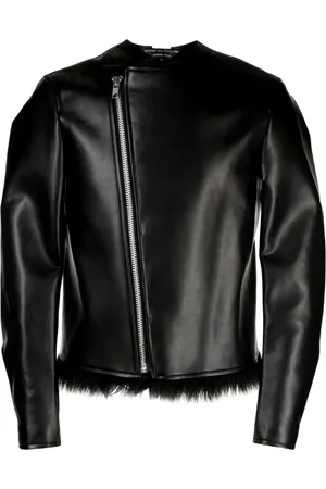 Comme des Garçons Bikerjacke mit Faux-Fur-Futter