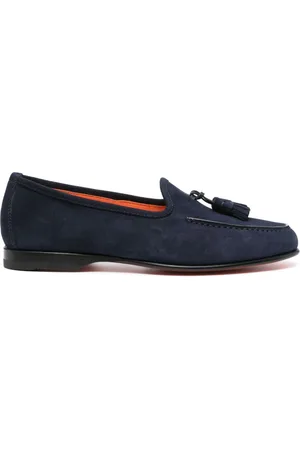 santoni Loafer aus Wildleder mit Quasten