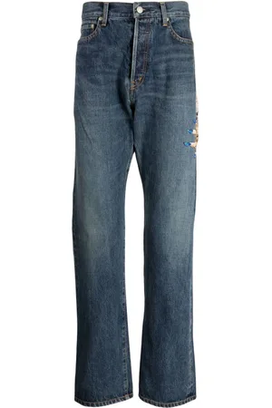 UNDERCOVER Straight-Leg-Jeans mit Zierperlen