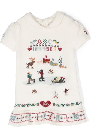 Ralph Lauren Sampler Kleid mit Intarsienmuster