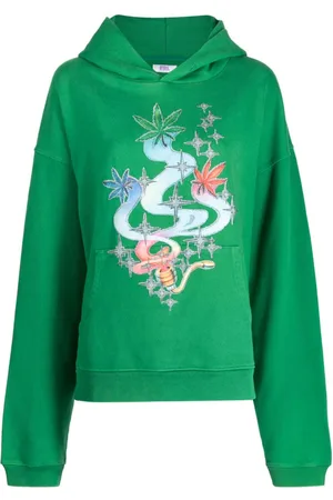 ERL Hoodie mit Blatt-Print