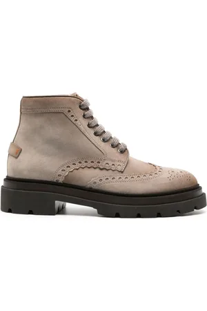santoni Wildlederstiefel mit Budapestermuster