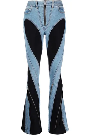 MUGLER Zweifarbige Schlagjeans