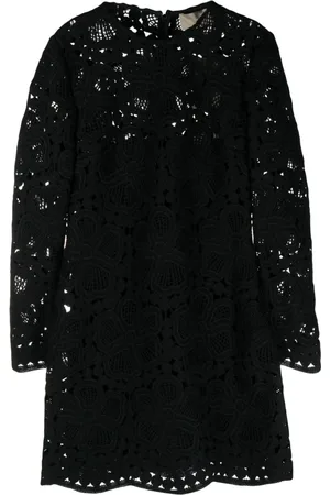 Elie saab Makramee-Minikleid mit Blumenmuster