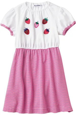 Familiar Gestreiftes Kleid mit Erdbeer-Applikation