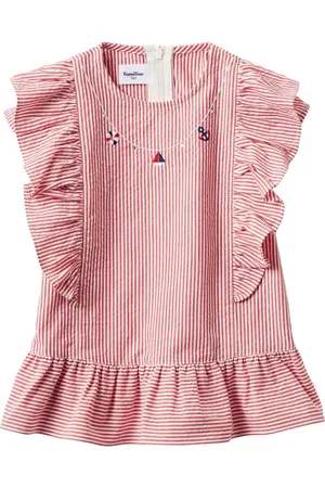Familiar Gestreifte Bluse mit Stickerei