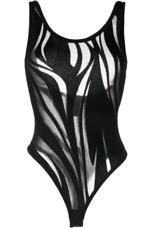 MUGLER Body mit transparentem Muster