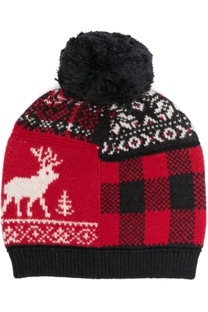 Ralph Lauren Bommelmütze mit Fair-Isle-Strickmuster