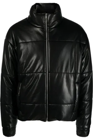 Nanushka Gefütterte Marron Lederjacke