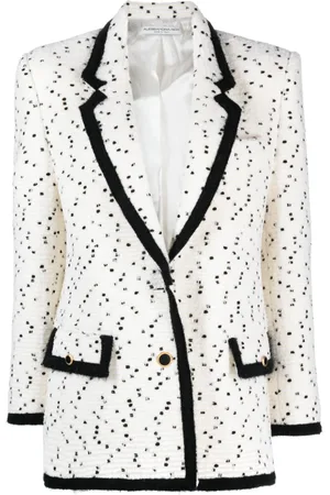 Alessandra Rich Einreihiger Tweed-Blazer