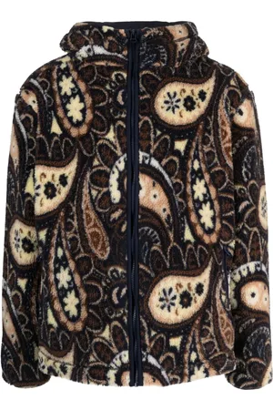 Drôle de Monsieur Jacke aus Faux Shearling mit Paisleymuster