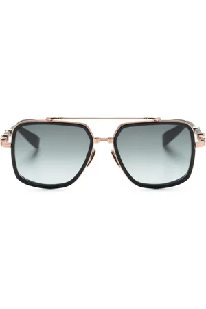 Balmain Eckige BPS 108E Sonnenbrille mit Logo