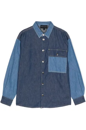 Emporio Armani Jeanshemd in Colour-Block-Optik