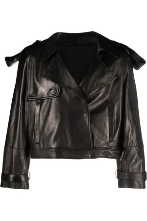 SALVATORE SANTORO Lederjacke mit fallendem Revers