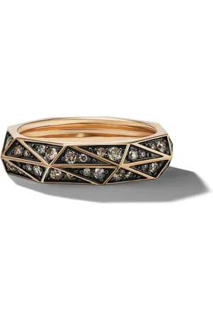 David Yurman 18kt Torqued Faceted Rotgoldring mit Diamanten (6mm)
