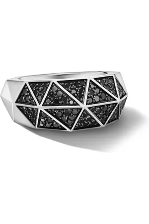 David Yurman Torqued Faceted Sterlingsilber-Siegelring mit Diamant 11,3mm